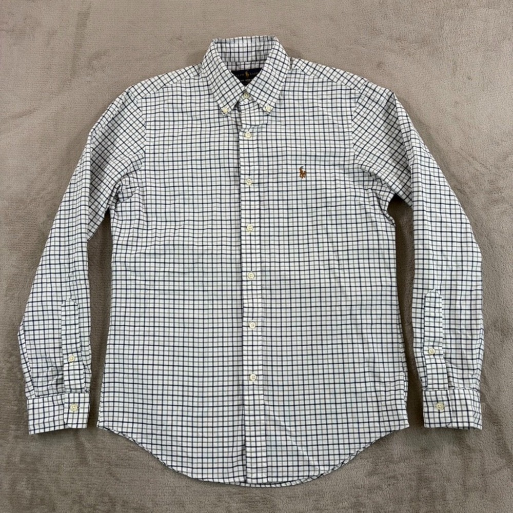 Ralph Lauren Classic Fit Tattersall Oxford Shirt in Multi Men Small Flesh Pony